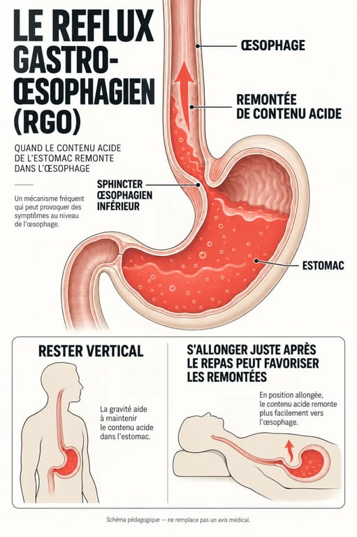 Schéma du reflux gastro-œsophagien pour comprendre l’alimentation anti reflux gastrique