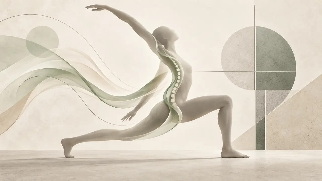 Courbe abstraite d'un dos dans une posture de yoga statique