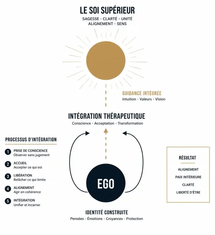 Schéma conceptuel de l'ego et du Soi en psychologie transpersonnelle