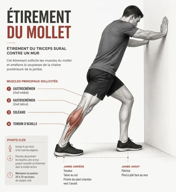 Étirement des mollets pour les jambes