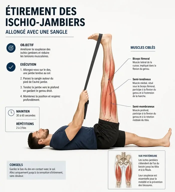 Étirement des ischio-jambiers pour les jambes
